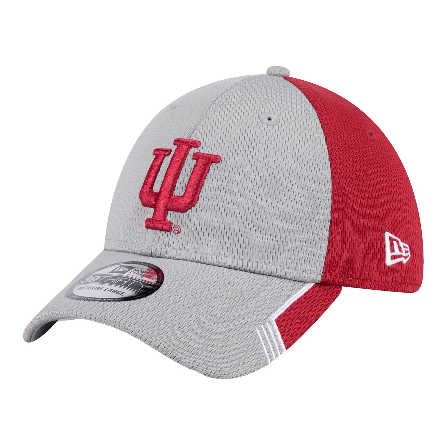 Indiana Hoosiers Visor Trim Grey and Crimson Flex Hat - Front Right View