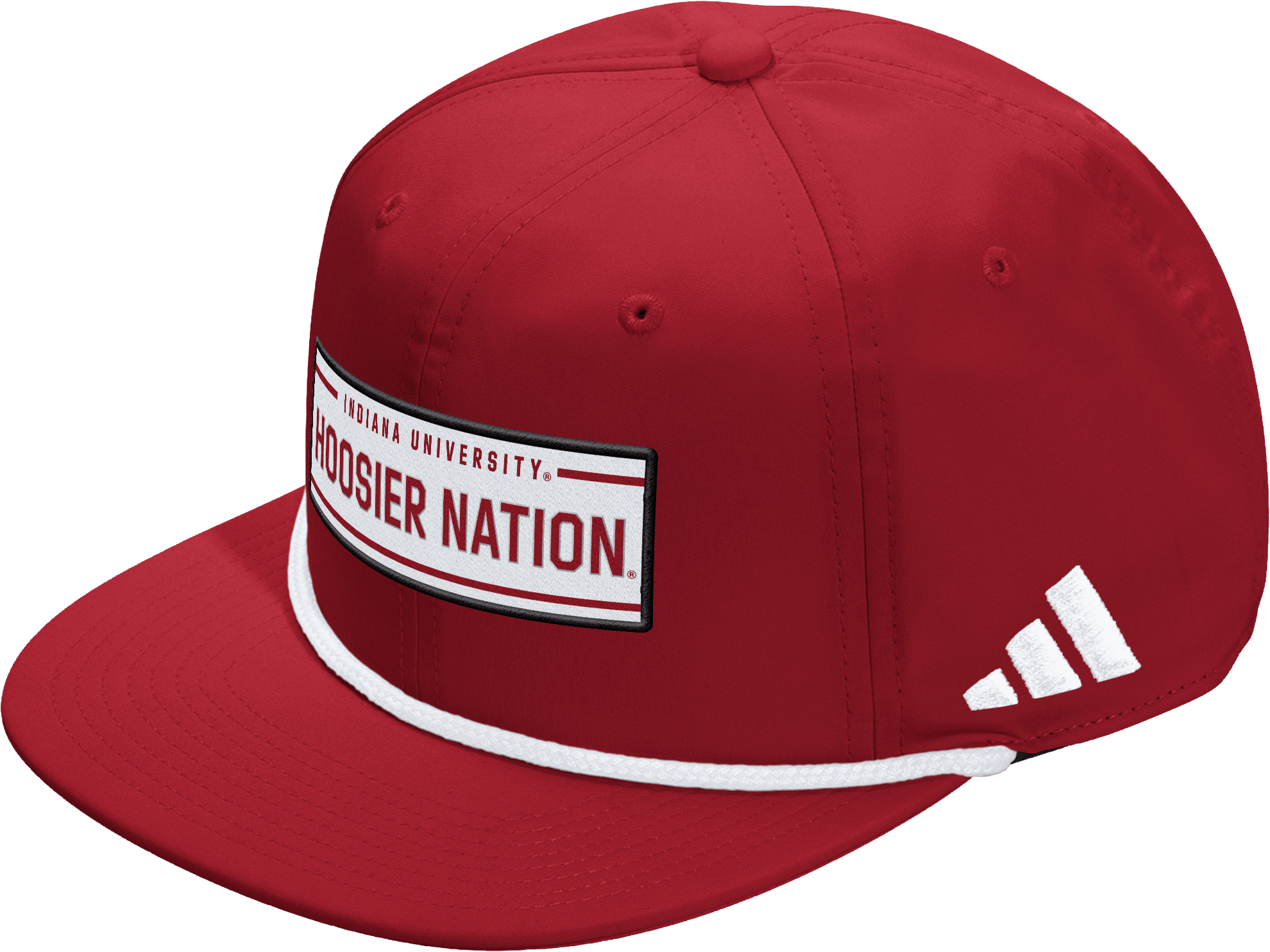 Indiana Hoosiers Red Adidas Flat Brim Rope Hat - Front View