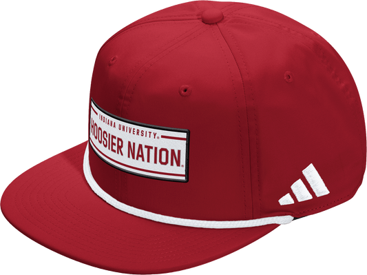 Indiana Hoosiers Red Adidas Flat Brim Rope Hat - Front View