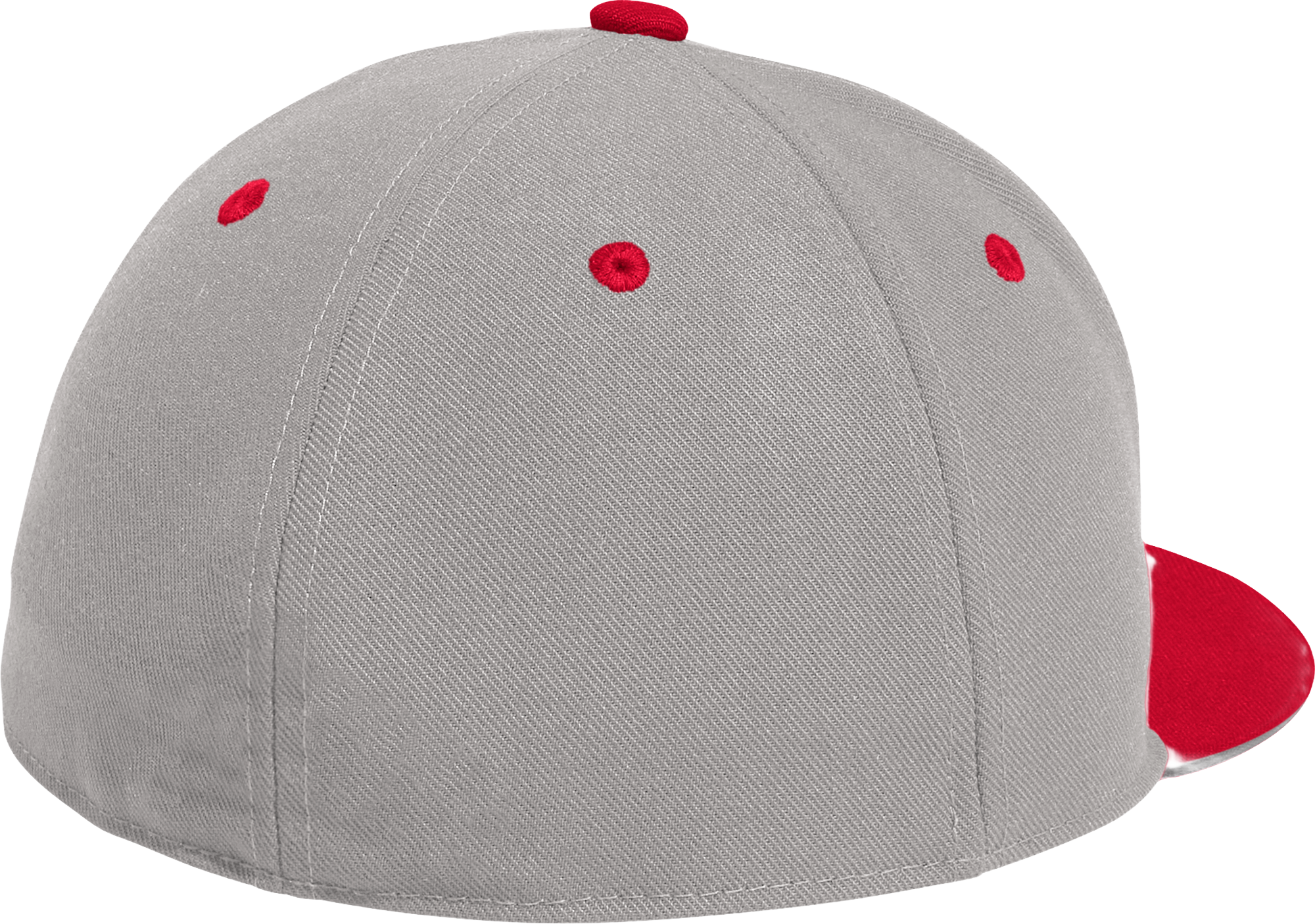 Indiana Hoosiers 2-Tone Fitted Grey and Red Logo Hat - Back View
