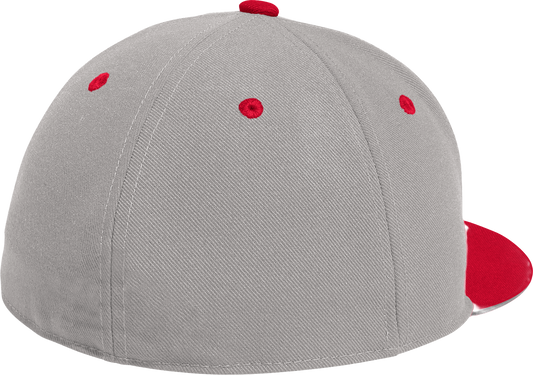 Indiana Hoosiers 2-Tone Fitted Grey and Red Logo Hat - Back View