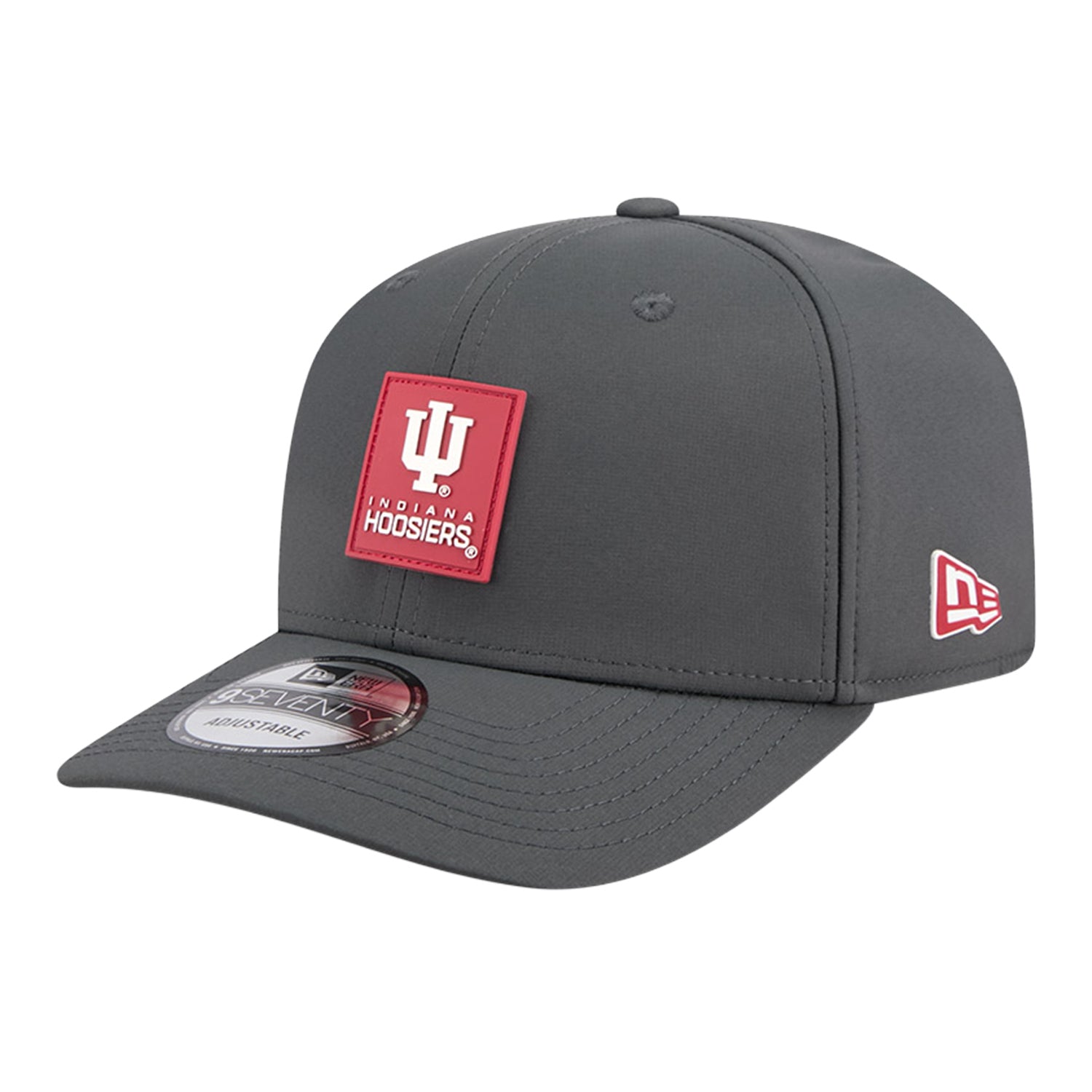 Indiana Hoosiers New Era Black 970 Sideline Hat - Front Left View