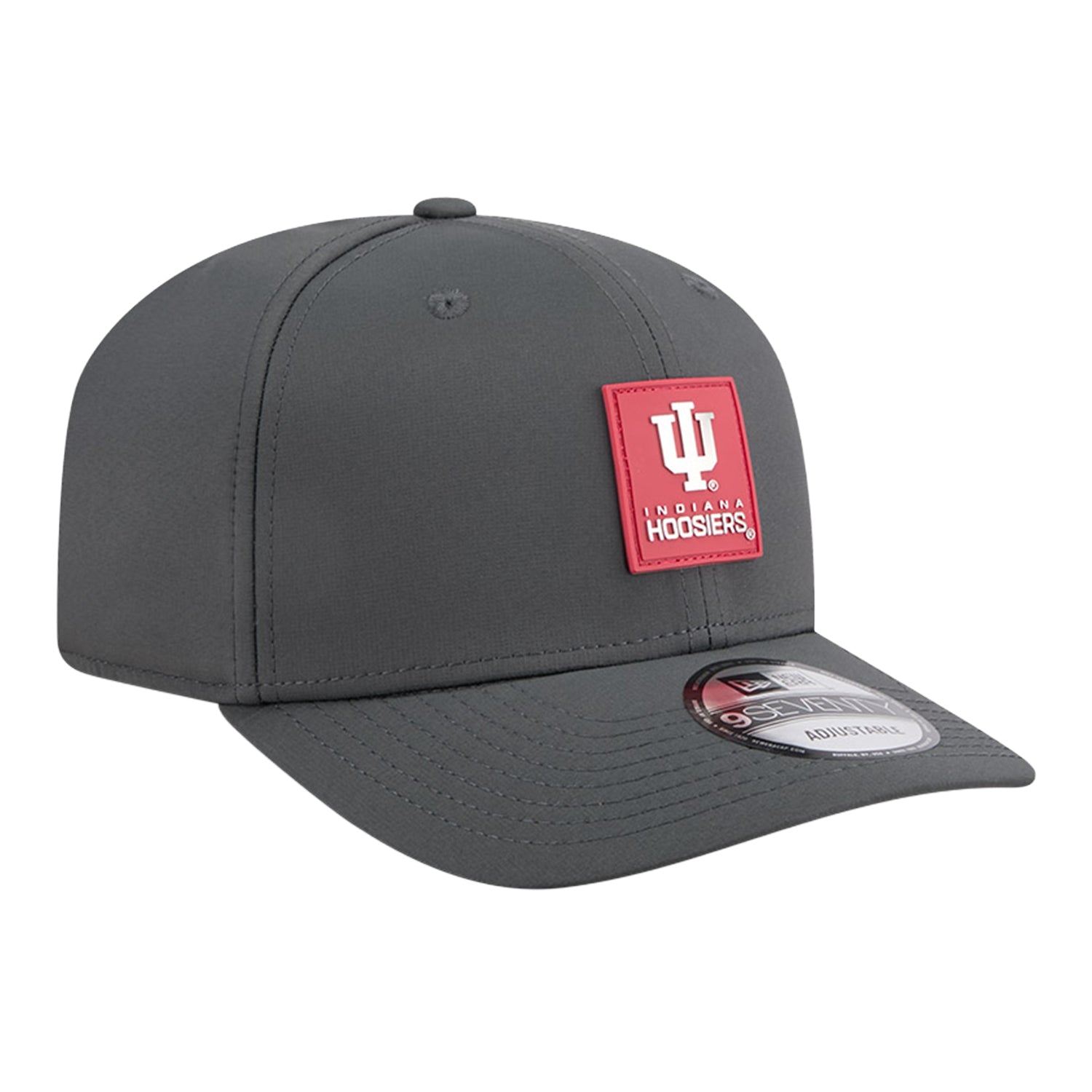 Indiana Hoosiers New Era Black 970 Sideline Hat - Front Right View