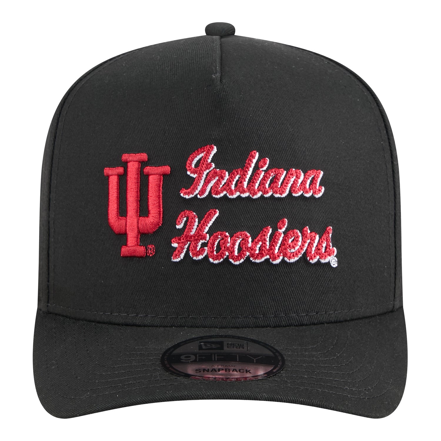 Indiana Hoosiers New Era 950 Black Chainstitch Hat - Straight View