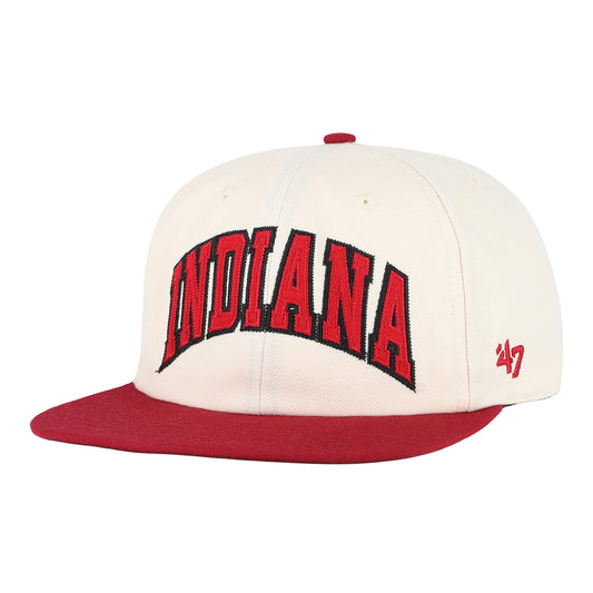 Indiana Hoosiers 47 Brand Snapback Captain Off Hand Hat - Front View