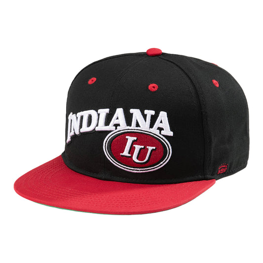 Indiana Hoosiers Homefield Adjustable Snapback Vintage Football Hat - Front Left View