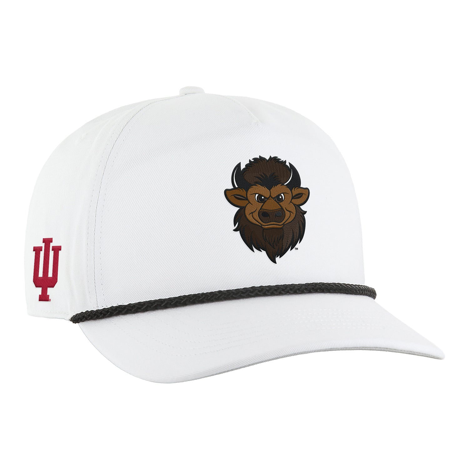 Indiana Hoosiers 47 Brand Hoosier the Bison White Rope Hat - Front Left View