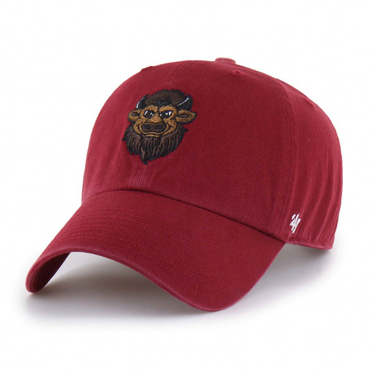 Indiana Hoosiers 47 Brand Hoosier the Bison Red Clean Up Hat - Front View