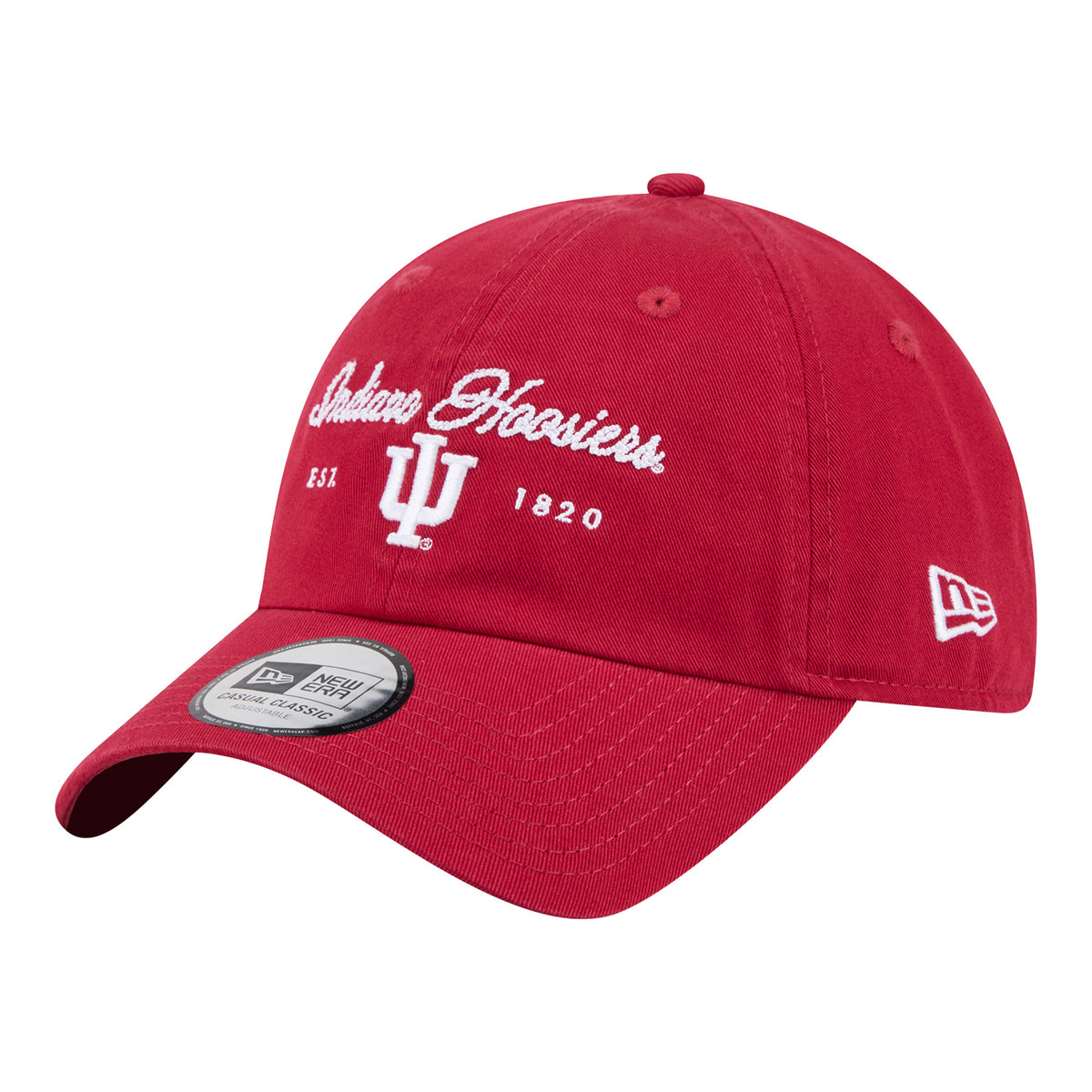 Indiana Hoosiers New Era 920 Script Trident Hat – Red