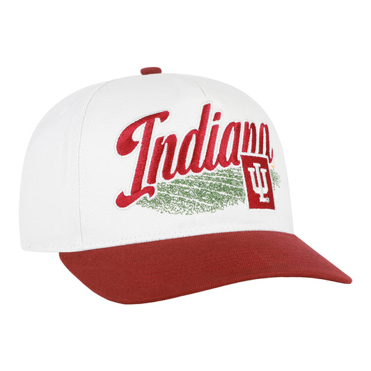 Indiana Hoosiers '47 Brand Enfield Hitch RF Hat – White/Red - Front Right View