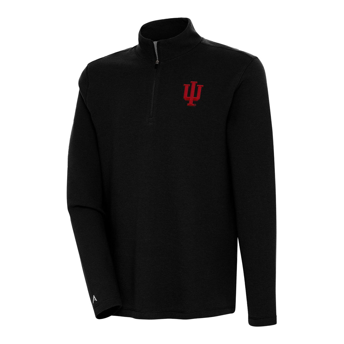 Indiana Hoosiers Sand Bunker 1/4 Zip Black Jacket - Front View