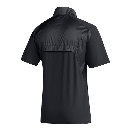 Indiana Hoosiers Adidas Sideline 1/4 Zip Short Sleeve Black Jacket - Back View
