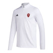 Indiana Hoosiers Adidas Coaches 1/4 Zip White Jacket - Front View