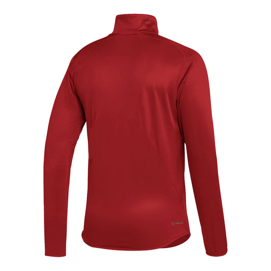 Indiana Hoosiers Adidas Sideline 1/4 Zip Crimson Jacket - Back View