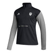 Indiana Hoosiers Adidas Team Issue Primary 1/4 Zip Black Jacket - Front View
