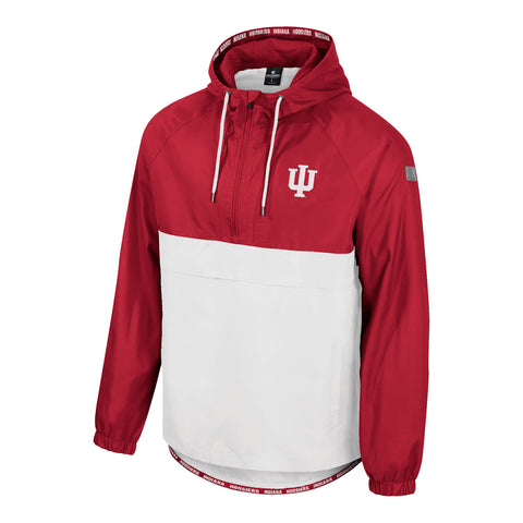 Indiana Hoosiers Anorak 1/2 Zip Crimson Jacket - Front View