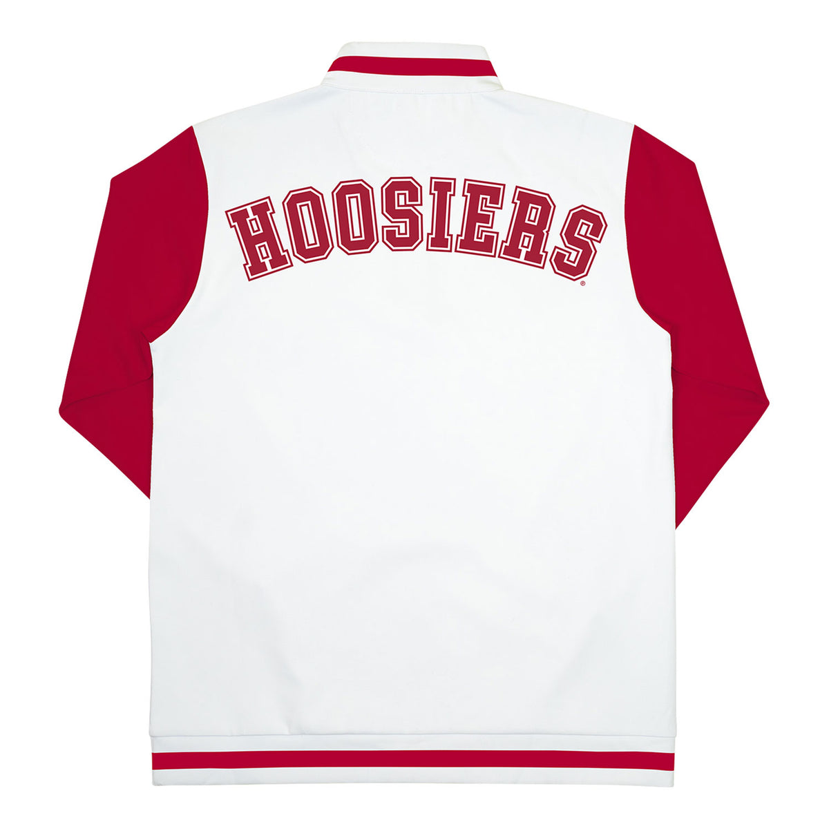Indiana Hoosiers Sublimated Color Block 1/4 Zip White Jacket - Back View