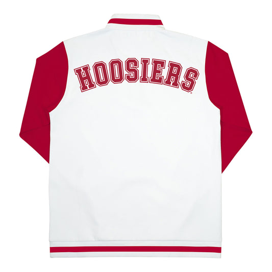 Indiana Hoosiers Sublimated Color Block 1/4 Zip White Jacket - Back View