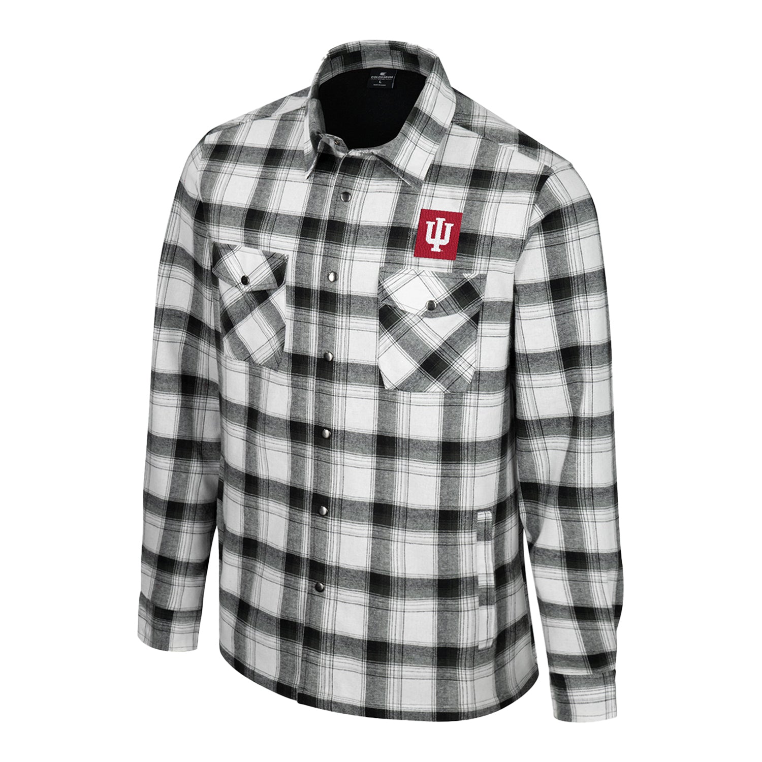 Indiana Hoosiers Silent Majesty Plaid Snap Jacket - Front View