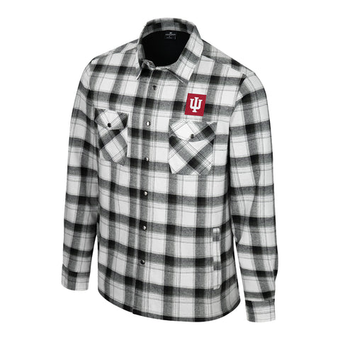 Indiana Hoosiers Silent Majesty Plaid Snap Jacket - Front View