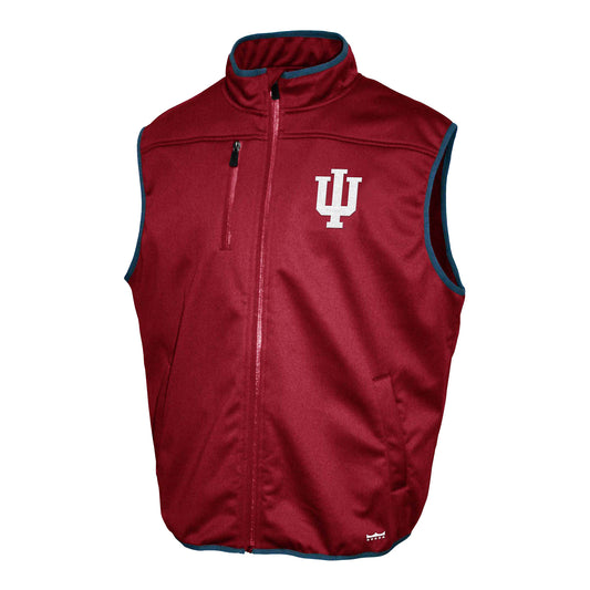 Indiana Hoosiers Softshell Full Zip Crimson Vest - Front View