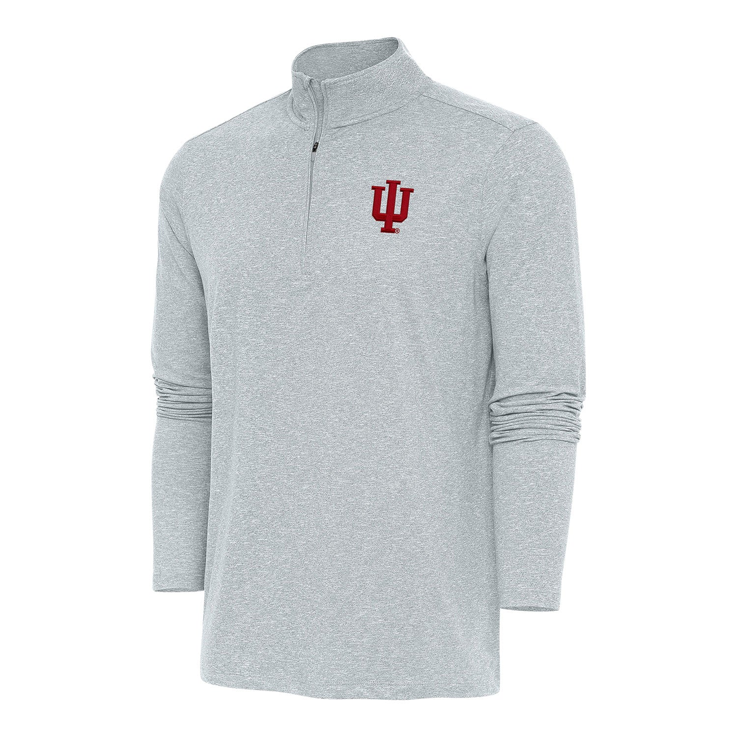 Indiana Hoosiers Hunk Trident 1/4 Zip Grey Jacket - Front View
