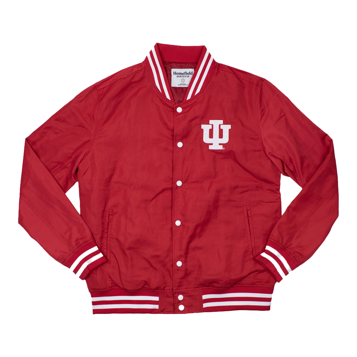 Indiana Hoosiers Script Bomber Crimson Jacket - Front View