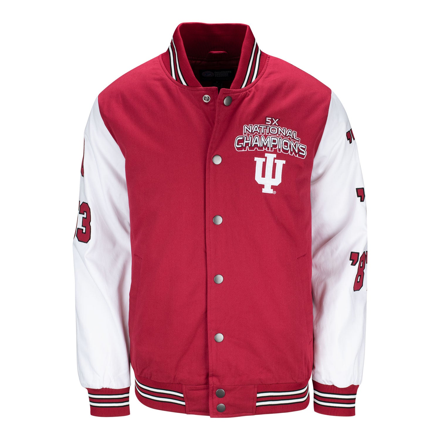 Indiana Hoosiers Varsity Basketball Championship Crimson Jacket - Front View