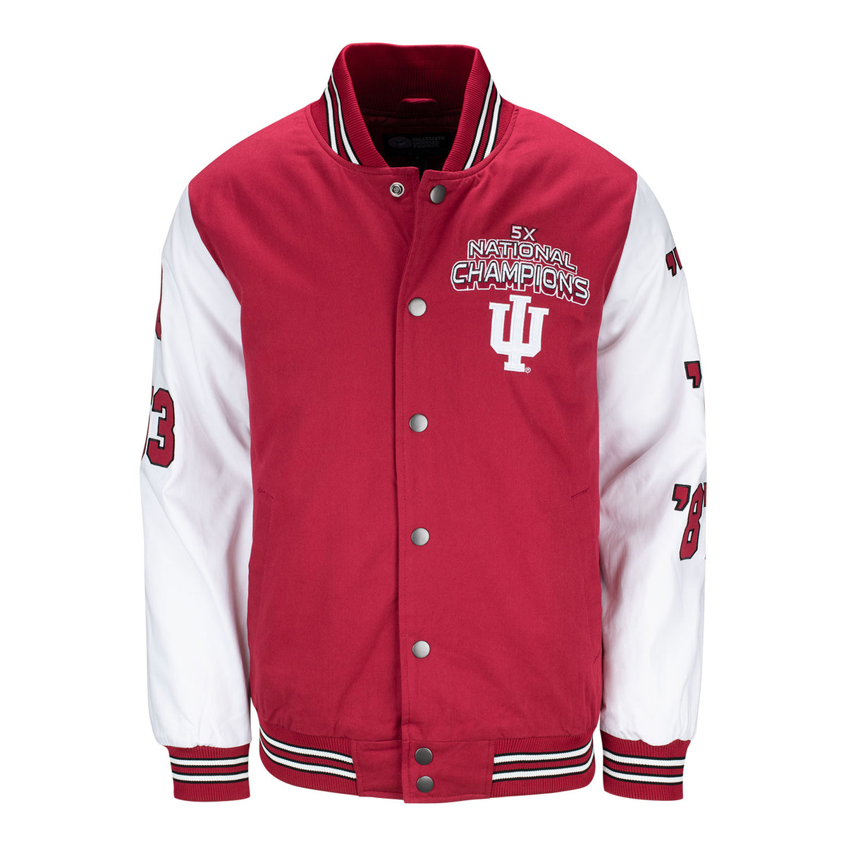 Indiana Hoosiers Varsity Basketball Championship Crimson Jacket - Front View