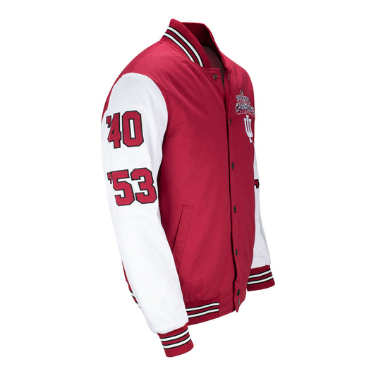 Indiana Hoosiers Varsity Basketball Championship Crimson Jacket - Front Right View