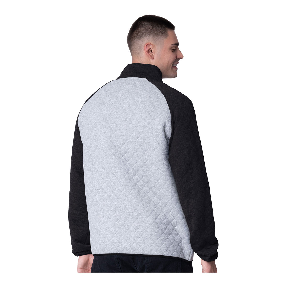 Indiana Hoosiers Slugger 1/4 Zip Grey and Black Jacket - Back View