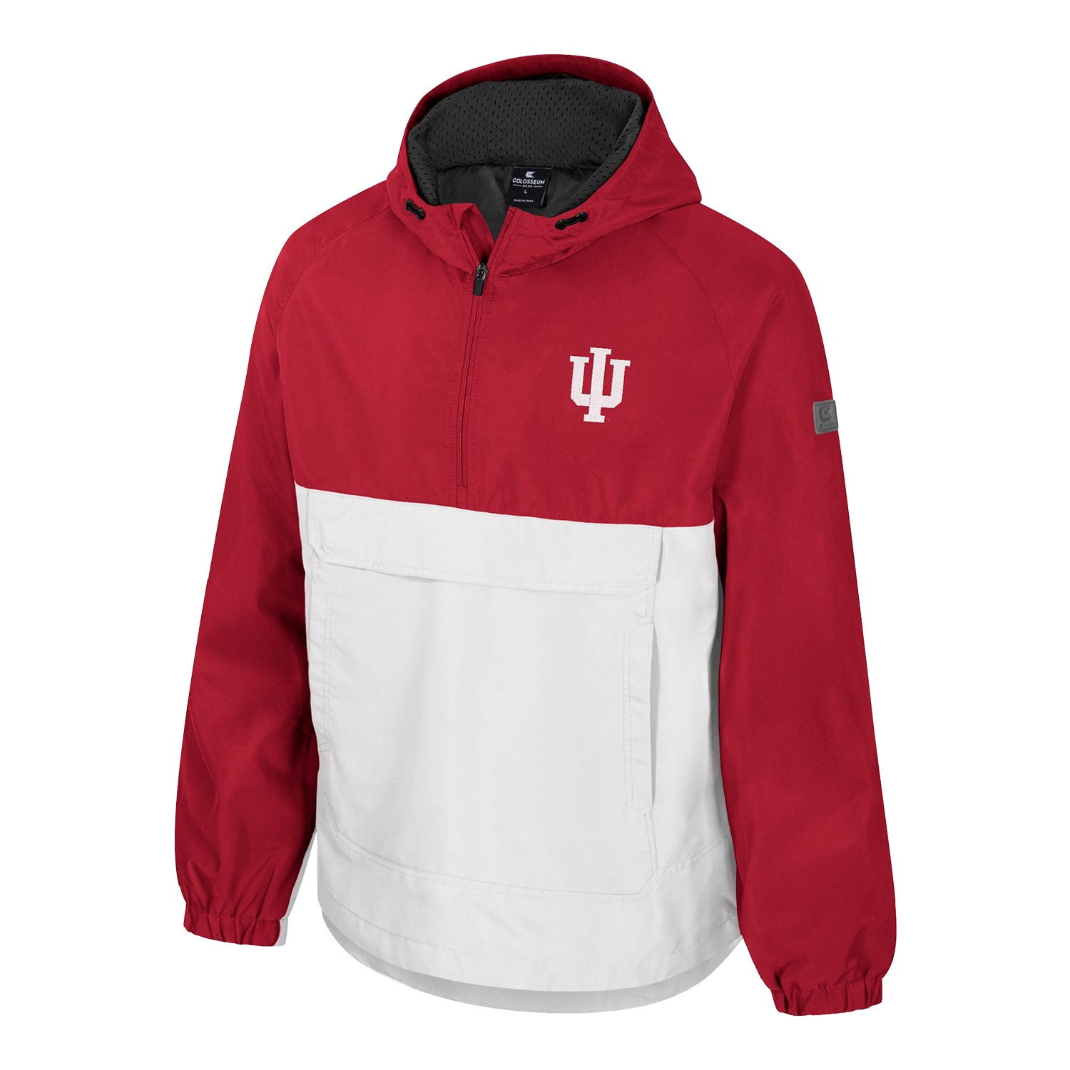 Indiana Hoosiers Columbia Pete 1/2-Zip Anorak White and Red Jacket - Front View