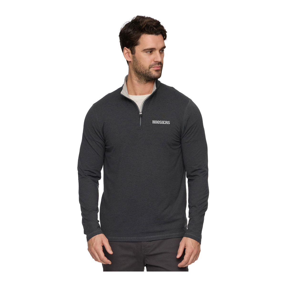 Indiana Hoosiers 1/4-Zip Clutch Black Pullover - Full View