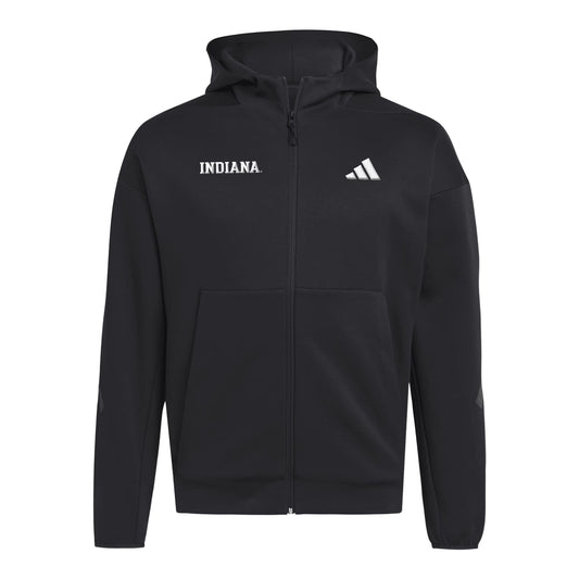 Indiana Hoosiers adidas Z.N.E. Full-Zip Black Jacket - Front View