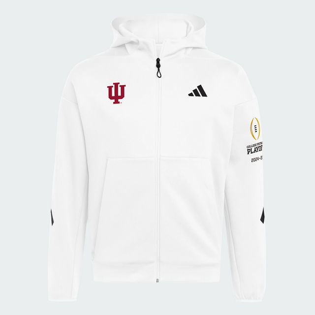 Indiana Hoosiers Z.N.E. Full Zip CFP Hooded White Jacket - Front View