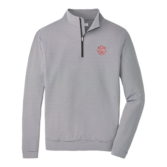 Indiana Hoosier National Champions Perth Sugar Stripe Performance Quarter-Zip - Front View