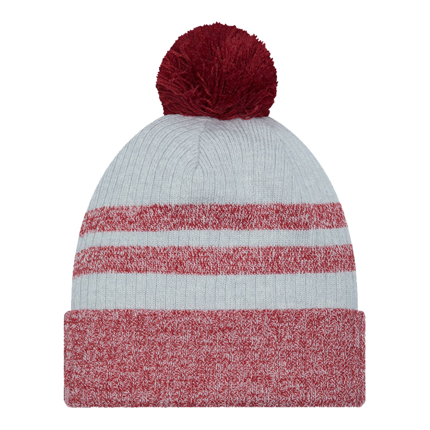 Indiana Hoosiers Patch Stripe Cuff Pom Knit Hat - Back View