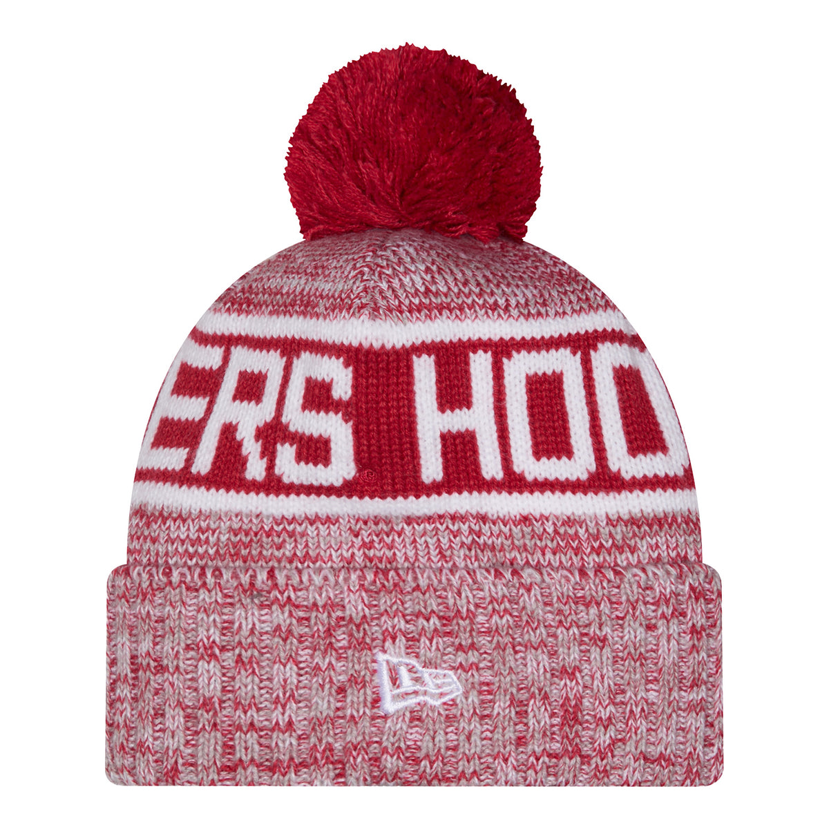 Indiana Hoosiers New Era Hoosiers Pom Knit Hat – Red/White - Side View