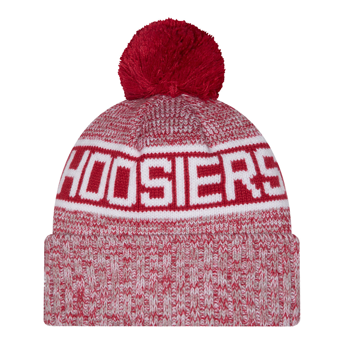 Indiana Hoosiers New Era Hoosiers Pom Knit Hat – Red/White - Back View