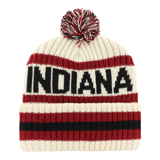 Indiana Hoosiers '47 Bering Cuff Knit Hat – White/Red - Back View