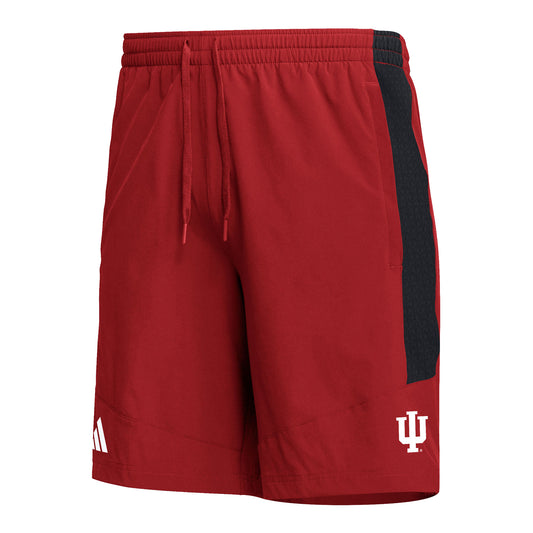 Indiana Hoosiers Adidas Sideline Pocket Crimson Short - Front View