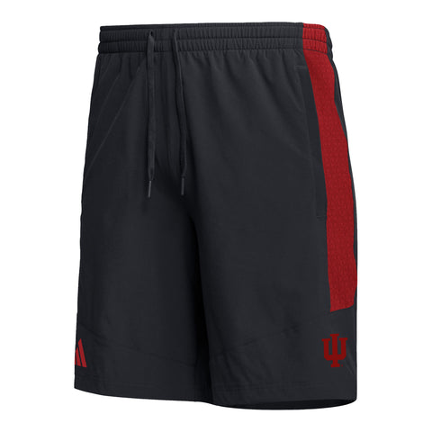 Indiana Hoosiers Adidas Sideline Pocket Black Short - Front View
