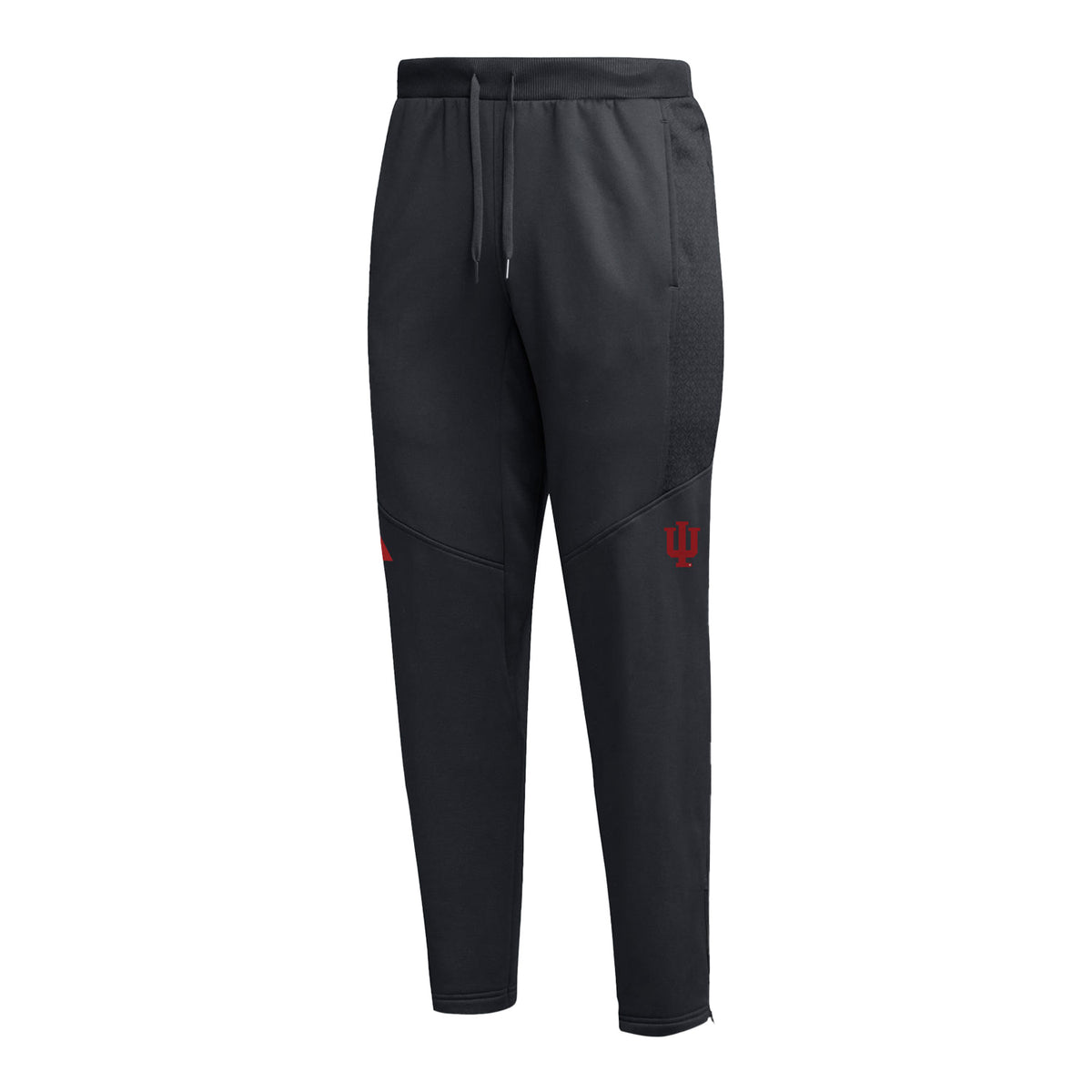Indiana Hoosiers Adidas Sideline Tapered Black Pant - Front View