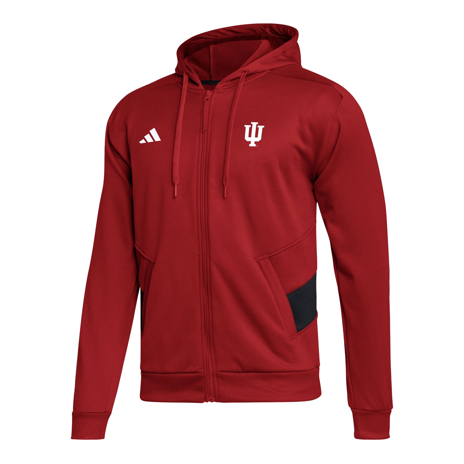 Indiana Hoosiers Adidas Sideline Full Zip Crimson Jacket - Front View