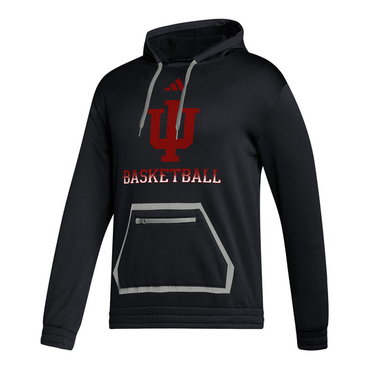 Indiana Hoosiers Adidas Locker Fade Basketball Black Hood - Front View