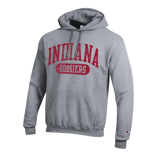 Indiana Hoosiers Pill Print Arch Powerblend Grey Hood - Front View