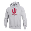 Indiana Hoosiers Oversized Trident Reverse Weave Grey Hood - Front View