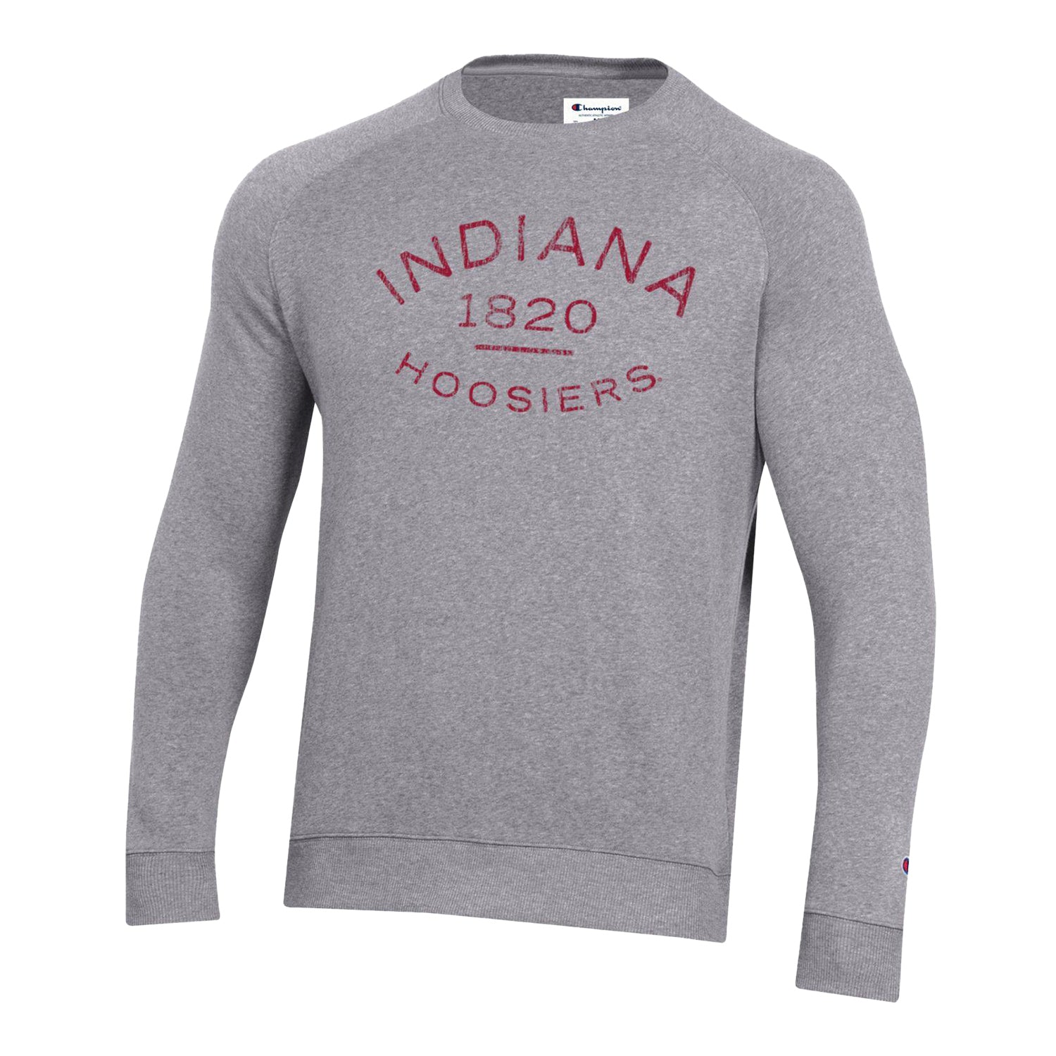 Indiana Hoosiers Tonal Print Triumph Grey Crew - Front View