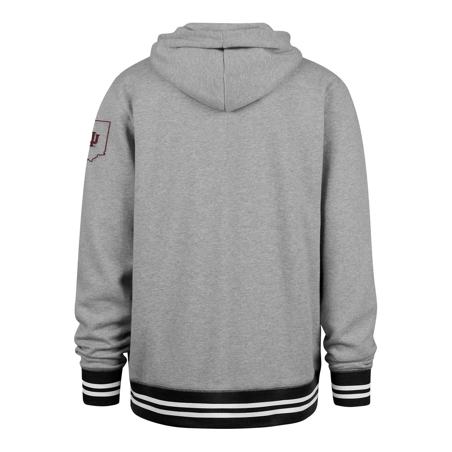 Indiana Hoosiers Eastport Applique Grey Hoodie - Back View