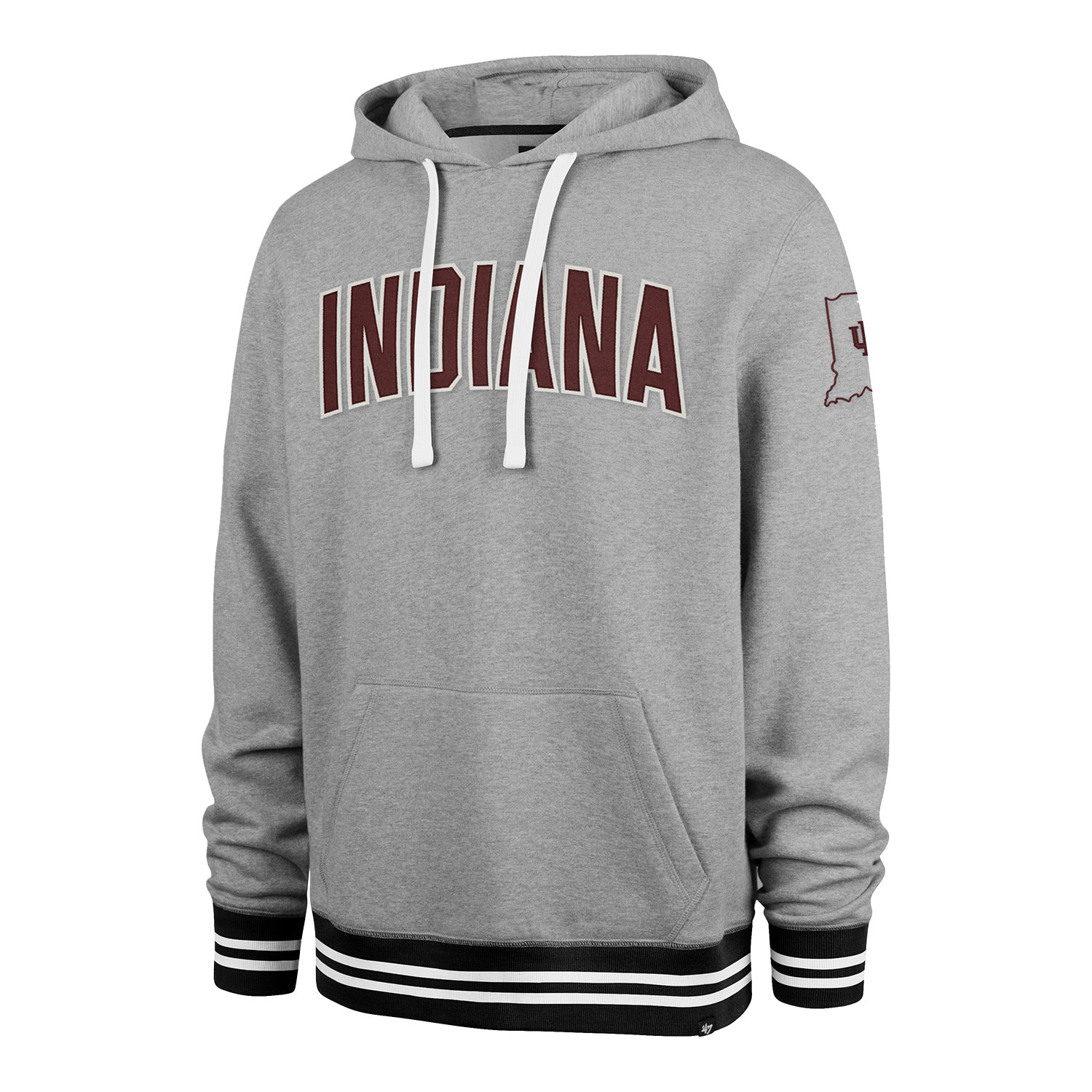 Indiana Hoosiers Eastport Applique Grey Hoodie - Front View